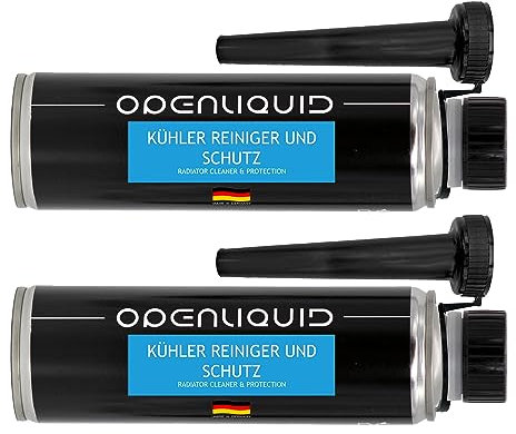 OPENLIQUID Kühler Reiniger & Schutz - Auto & Motorrad Additiv - Intensive Reinigung & verbesserte Kühlwirkung für den Motor Benzin & Diesel für alle Kühlflüssigkeiten (2X 300 ml)