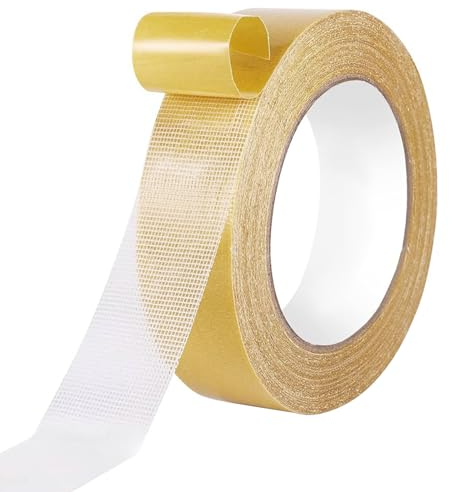 Jortmrd 3cmx20m Nastro Biadesivo Extra Forte, Extra Forte Nastro Biadesivo per Tessuti Antitraccia Biadesivo Sottile Nastro Biadesivo Trasparente per Tappeti Poster Fotografici Interni ed Esterni