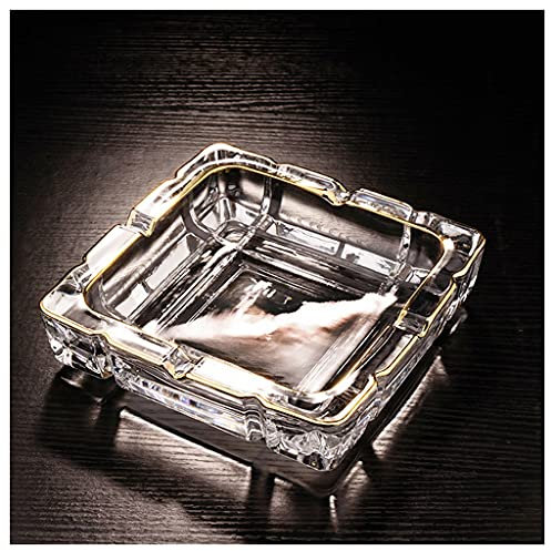 Square En Verre À Cendrier À L'extérieur À L'intérieur Porte-cendres De Cendres, Bourse De Fumage De Bureau, Bac À Cendre, Décoration De Cendre En Verre Vintage Cade S