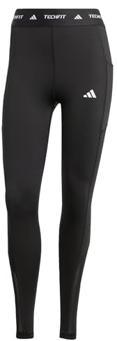adidas Women's TECHFIT Stash Pocket Full Length Leggings, Black, L