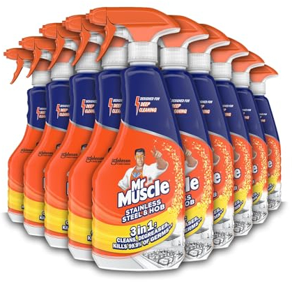 Mr Muscle Stainless Steel and Hob Spray, Pack of 10 (10 x 530ml)