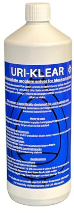 URI-KLEAR - PROFESSIONAL GRADE COMMERCIAL GENTS URINAL UNBLOCKER. 500ml. Clears BLOCKED urinals in minutes. Simple & Safe to use on all pipes and fittings (NOT for domestic applications)