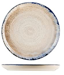 H&H, Artisanal, Set 24 piattini Pane, in Stoneware, Blu, cm 14