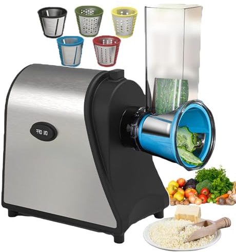 forplubossmmp Molinillos De Queso Eléctricos/Cortador De Verduras Rallador Eléctrico/Acero Inoxidable/Picadoras De Patatas Ralladora Eléctrica / 250w / Adecuado para Brócoli Pepino Berenjena