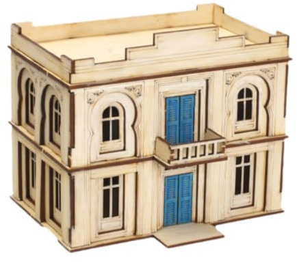 Amagogo 1/72 Holzarchitektur-Bausätze, Basteln, 3D-Holzpuzzle, Selbstmontage, Denksportaufgabe, DIY-Gebäude als Geschenk, Landschaftslayout, 2 Stockwerke