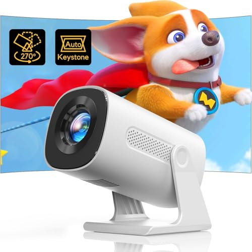 【Auto Keystone/270° Rotation】 Mini Projecteur Bluetooth 1080P Full HD, 15000 Lumens AKIYO O3 Videoprojecteur Portable, Angle 270° Projecteur 4K Home Cinéma pour PS5/TV Stick HDMI USB
