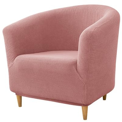 Hearda Jacquard Weiches Sesselschoner 1-Teilig Sesselbezug, Modern Sesselüberwurf Stretch Spandex Sesselhusse,für Wohnzimmer Clubsessel Esszimmer Büro Sessel Bezug (Rosa)