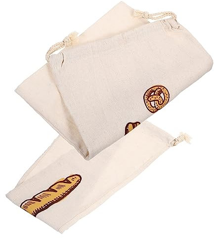 Ciieeo Wiederverwendbare Brotbeutel Aus Leinen – 2er-pack Kordelzug-design Für Selbstgebackenes Brot Perfekt Für Snacks Zum Mitnehmen Und Für Partys Brotaufbewahrungsbeutel