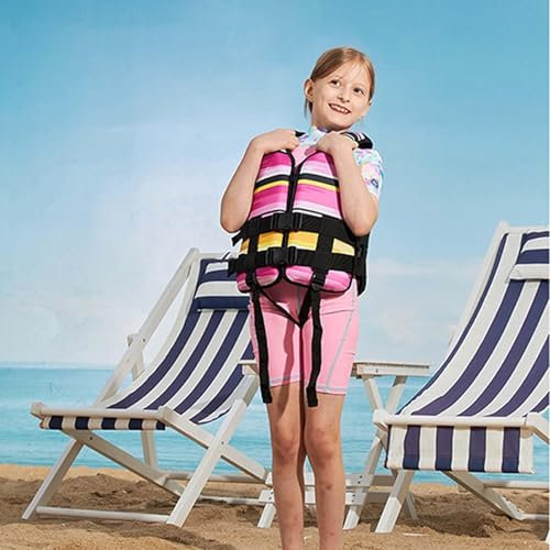 LUIVZD Swim Jacket - Giubbotto da Nuoto for Bambini, Giacche da Nuoto for Bambini, Giacca Galleggiante da Nuoto for Bambini in Neoprene, for Ragazzi e Ragazze da 20 kg a 60 kg(Pink,M)