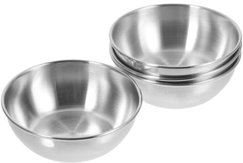 Gatuida 4pezzi Ciotoline Salsa in Acciaio Resistente Caldo e Freddo Piatti Condimento Ampi e Bassi Per Casa Ristorante e Catering