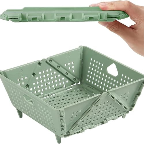 Collapsible Colander and Filter for Kitchen Foldable Plastic Storage Drain Basket for Pasta, Fruits, Vegetables, Space Saving for Kitchen