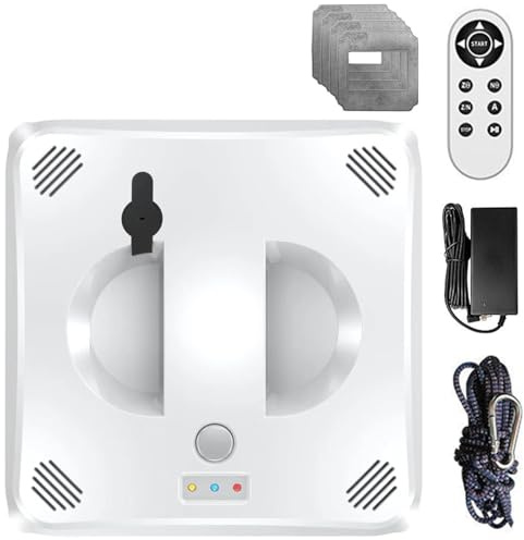 Window Cleaning Robot With 3 Modes, 3000pa Electric Window Cleaner with 2 Sides Spray Water, Remote Control, 4 Accessories, Robot Window Cleaner With Path Planning, Security Protection