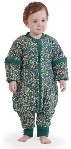 Mosebears Babysovsäck, 2.5 TOG babysovsäck med ben, varmt fodrad vintersovsäck med avtagbara ärmar