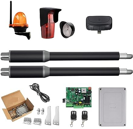 KONGMM Sliding Gate Opener, Door Opener Linear Actuator DC Worm ar Automatic Swing Door Opener Electric Tube, Light, Button, GSM Operator(KIT O)