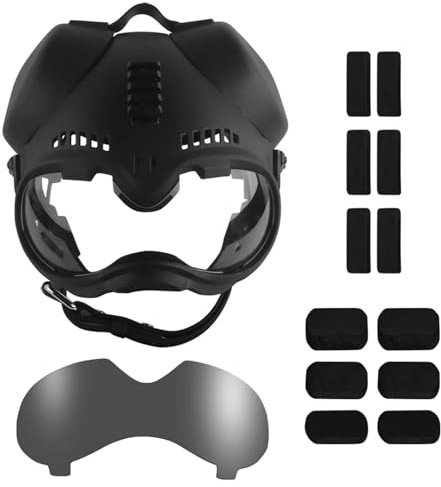 DYCZMALQ Casque tactique K9 avec lunettes pour chiens de travail K9 et militaires, avec protection auditive, rail amovible sur le dessus