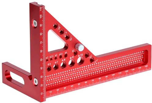 QWORK® Escuadra multiángulo 3D, aleación de aluminio 22,5-90° escuadras combinables desmontables, para bricolaje y carpinteros
