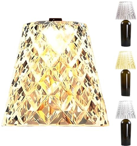 Lampada Bottiglie Wireless, 3 Colori Touch Regolabili Lampada Bottiglie Vino, LED Lampadas Bottiglies Vino con Cavo Ricarica, Paralume Bottiglies Wireless Ricaricabile USB, per Bar & Ristoranti