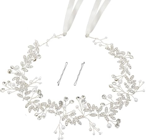 ZOUIQSS Flower Girl Pearl Headband,Princess Headpiece for Bridal Wedding, Bridal Hair Accessories Pearl headpiece for Girls Women(Style10)