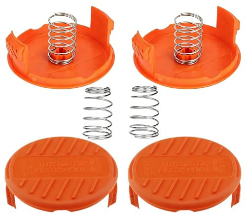 KERYBW couvercles de bobine de débroussailleuse, compatibles avec RC-100-P, pour Black Decker ST5530,ST1823,STC1820,GL280,GL301,GL425,GL430,GL545,GL555,GLC13,GLC1825L,GLC3000(4 capuchons + 4 ressorts)