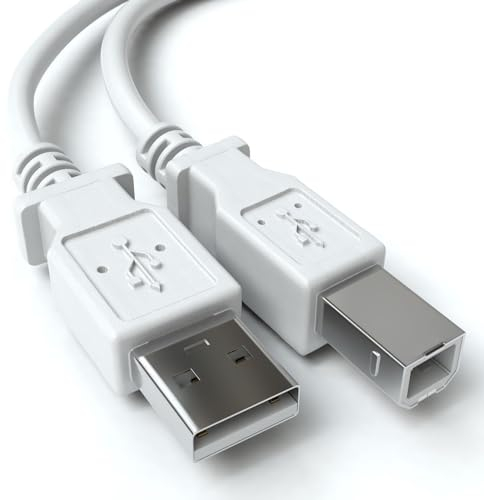 CABLEPELADO Cavo stampante | Cavo USB per stampante | Cavo USB 2.0 Tipo A a Tipo B | Compatibile con HP,Epson, Canon, Brother,Lexmark, Scanner, Disco Rigido, Fotografia Digitale | Beige | 1 Metro