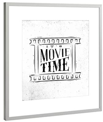 artboxONE Poster mit Rahmen Silber 20x20 cm Movie time von Anna Kozlenko - gerahmtes Poster