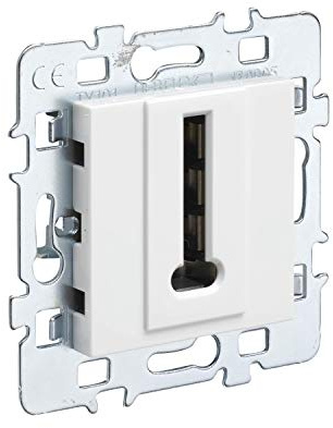 DEBFLEX 742938 mécanisme télephone + Cache Blanc + Support métal Telefonsteckdose Wandstecker Casual Vorsprung Steckdose Telefonmechanismus Weiß Abdeckung Metall Ständer, 76 cm