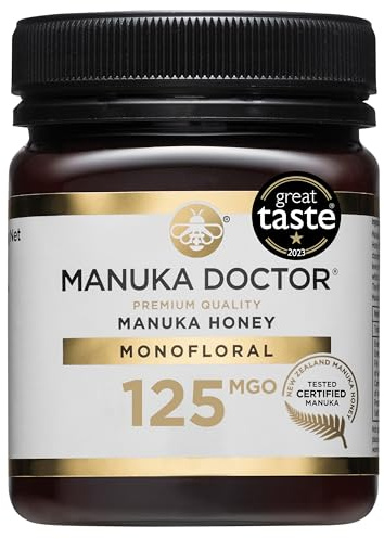 MANUKA DOCTOR | MGO 125+ Manuka Honey Monofloral | 250g | 100% Pure New Zealand Honey | Certified RAW | Non-GMO | Independently Lab Tested | Hive to Home Traceable