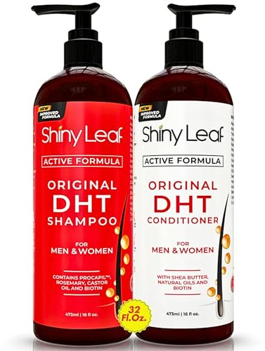 DHT Blocker Shampoo and Conditioner - For Women And Men, Made In USA, Anti-Hair Loss Treatment, With Biotin, Castor Oil, Rosemary Oil and Procapil, For Thinning Hair And Hair Loss