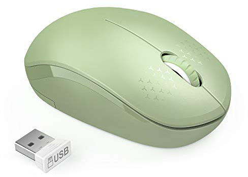 seenda Wireless Mouse, 2.4G Noiseless Mouse with USB Receiver Portable Computer Mice for PC, Tablet, Laptop with Windows System (Olive Green)