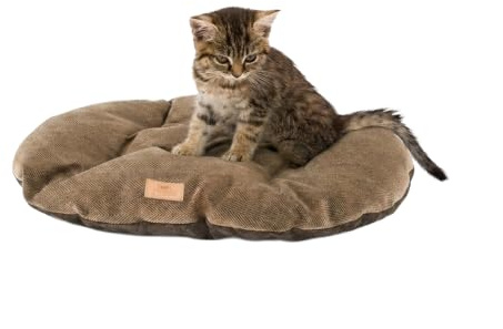 Ferplast Cojín Para Perros Y Gatos Stuart 45/2, Doble Cara, Tweed Y Suave Terciopelo, Lavable, Marrón, XS