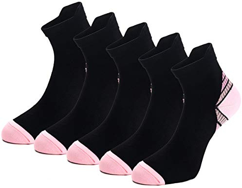 5 Paar Kompressionssocken Sportsocken Laufsocken für Herren & Damen Münner Leichtgewicht Kompressionsstrümpfe Funktionssocken Sneaker Socken