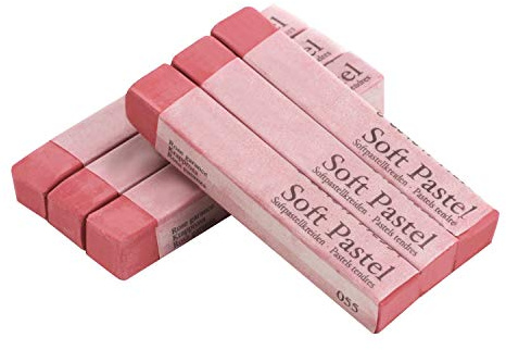 6 Pcs Soft Pastel Drawing Chalk Art Set, Soft Square Sketching Pastels Chalk Blocks Art Design Pastel Painting Sticks Ideal for Beginners, Artists, Amateur Painters, Children, Kids, Students Pink