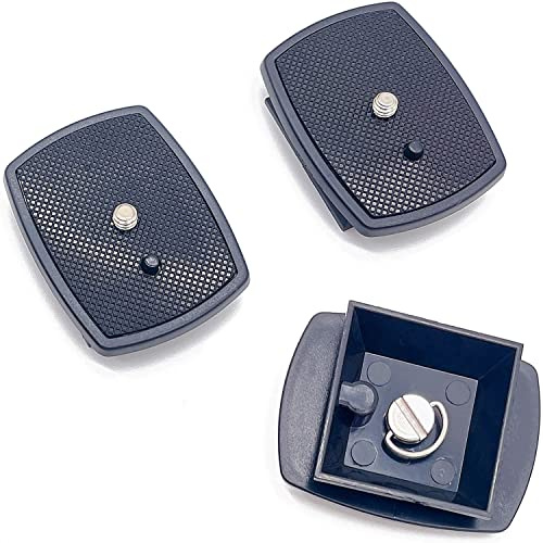 Kamera Schnellwechselplatte Schnellkupplungsplatte Stativkopf QR Platte - 3 Stück Quick Release Plate mit 1/4 Kameraschraube Kompatibel für die Meisten Stative, Gimbal Kamera (Schwarz, 43 x 43 mm)