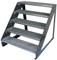 Kaminbau Mierzwa Premium Stahl Treppe Freistehend Verzinkt & Anthrazit Pulverbeschichtet 5 Stufen (Breite 80 cm) (Höhe 95 cm) Wetterfest Gitterroststufe Gartentreppe