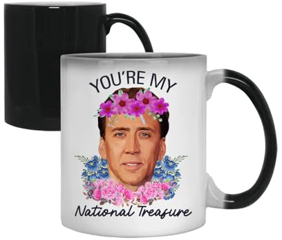 Nicolas Cage, You're My National Treasure Morphing Kaffeetassen Heat Reveal Farbwechsel Tasse Weihnachten Tasse für Männer