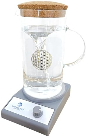 Carafe Vortex Dynamisante – Dynamiseur Vortex Eau – Carafe Design 1,5 L – testeur de tension induite – Technologie innovante Vortex
