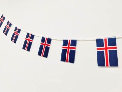 Lot de 40 drapeaux islandais, 14 x 21 cm, drapeau islandais, drapeau national