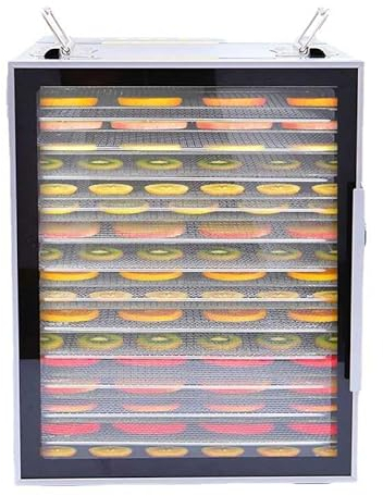 FUYAO Déshydrateur Alimentaire avec 12 Plateaux en Acier Inoxydable, déshydrateur Alimentaire avec minuterie et contrôle de la température, séchage par Double Ventilateur à 360°