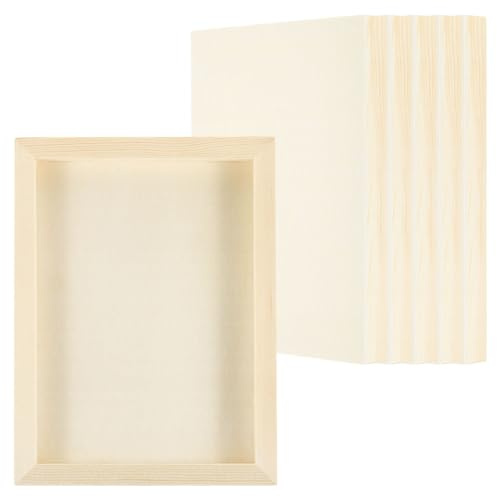 PATIKIL 6x8 Panels Board, 6 Pack Unfinished Square Wood Canvas Panel for DIY Craft Painting Use, Wood Color