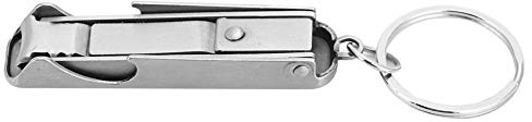 Multifunktions Edelstahl Schlüsselanhänger, 2-in-1 Outdoor Multitool, Mini Schlüsselanhänger Tool mit Karabiner, Outdoor Schlüsselring mit Nagelschneider, Schere, Flaschenöffner für Camping