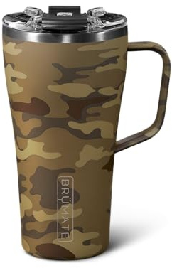 BrüMate Toddy 22oz 100% Leak Proof Insulated Coffee Mug with Handle & Lid - Stainless Steel Coffee Travel Mug - Double Walled Coffee Cup (Forest Camo)