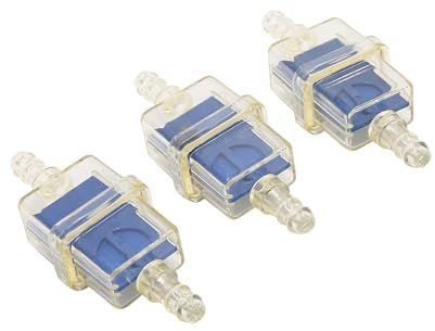 A ABSOPRO Filtro carburante quadrato per motociclette a benzina con magnete per tubo da 5 mm, sostituzione universale in plastica blu (set di 3)