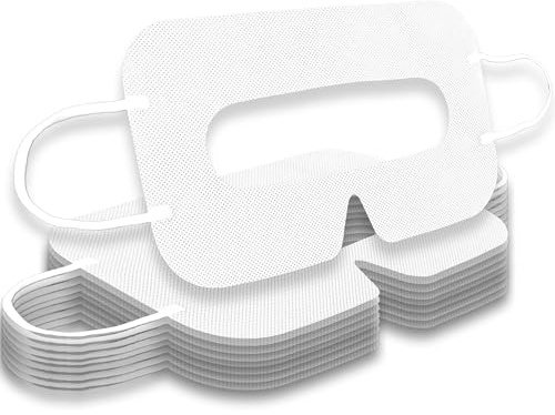 Disposable VR Mask for Apple Vision Pro/Meta Quest Serial Sweat Prenvent Eye Cover Mask for Virtual Reality Headsets (White) (20 Pcs, White)