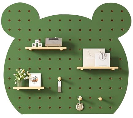 Holz-Stecktafel zur Wandmontage, Display-Aufbewahrung, Stecktafel-Panel-Set, Wand-Organizer for Zuhause, Büro, Garage(Green,80X80CM/31.2X31.2in)