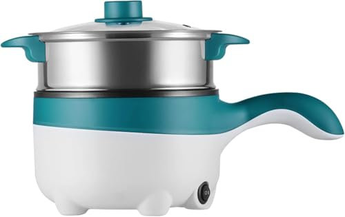 APENCHREN Padella Elettrica per Auto 12V/24V con Vaporiera, Padella Elettrica Antiaderente da 2 Litri 18 cm, Mini Pentola Elettrica da Viaggio per Pasta, Tagliatelle, Verdure, Carne, Uova,24
