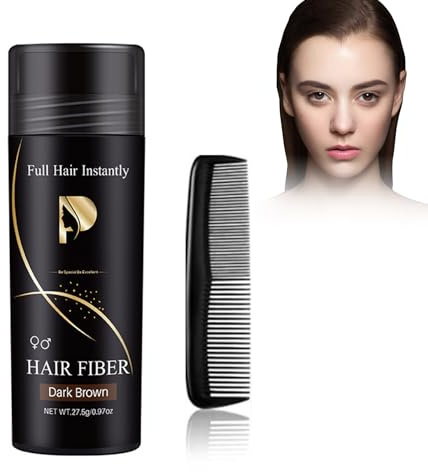 Rostblant 27.5g Hair-Assist Volume Poudre pour cheveux Avec un peigne gratuit, poudre pour cheveux Volume adapté à tous les cheveux, look authentique en pour hommes et femmes, brun foncé naturel