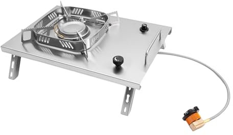 2 600 W campingkök, gasbrännare av rostfritt stål och koppar, vikbar camping gasspis med automatisk piezo-tändning, liten vindtät gaskokare, spis brännare för utomhus picknick