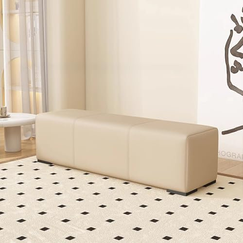 RTYHN Leder Schuhbank Bettbank mit Sitzkissen Flur Bank Garderobenbank mit Metallbeine Polsterbank Schminkbank für Wohnzimmer Schlafzimmer Eingangsbereich