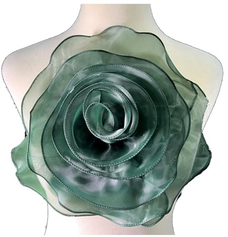 Organza Stoffblume 26cm Ansteckblume Brosche Hochzeit Brautkleid DIY | Die große 26cm Blume verleiht Brautkleidern, Kleidern und Accessoires einen romantischen und edlen Look.