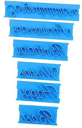 Happyyami Fondant Embosser Stamp for Cake and Cookie Decorating, Easy to Use Plastic Baking Tool with Different Words, for Home and Dining Room Cake Accessories